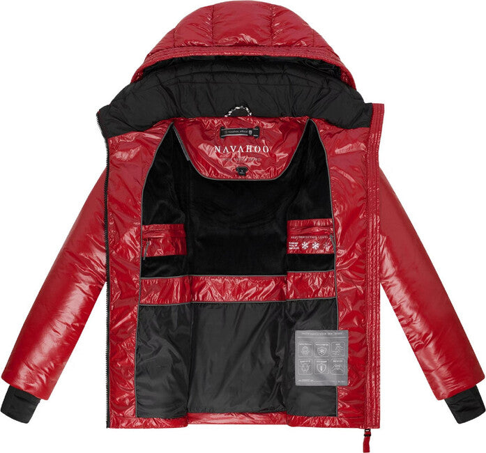 Navahoo EISGLANZ zimska jakna ženska s kapuljačom, dark red