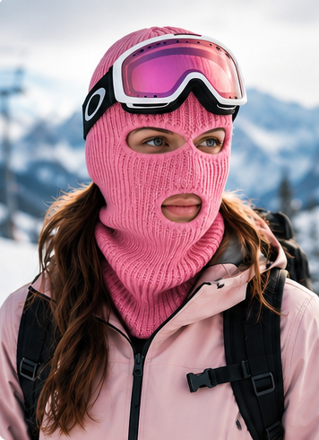 WARAGOD Isvik balaklava s 3 otvora, light pink