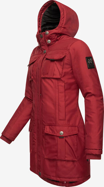 Navahoo Tiniis ženska zimska jakna s kapuljačom, Blood red