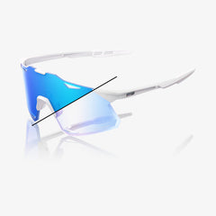100% Hypercraft sunčane naočale, Bastille LE - Pearl White Glitter - Blue Mirror Photochromic