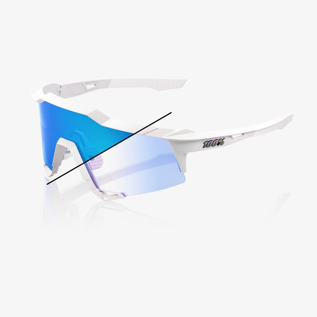 100% Speedcraft sunčane naočale Bastille LE, Pearl White Glitter, Blue Mirror Photochromic
