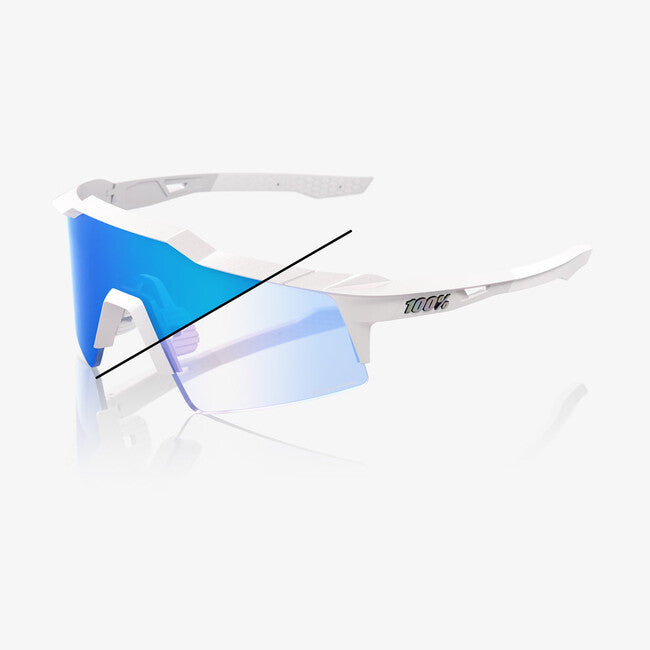 100% Speedcraft SL sunčane naočale, Bastille LE - Pearl White Glitter - Blue Mirror Photochromic