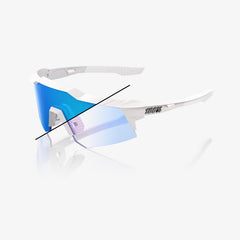 100% Speedcraft XS sunčane naočale, Bastille LE - Pearl White Glitter - Blue Mirror Photochromic