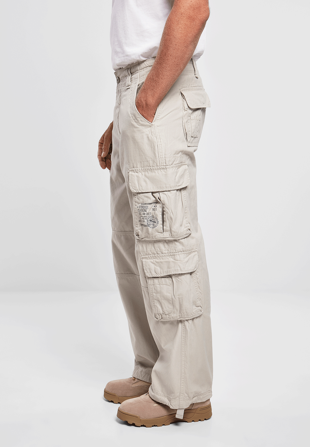 Brandit Pure Vintage nohavice, biela