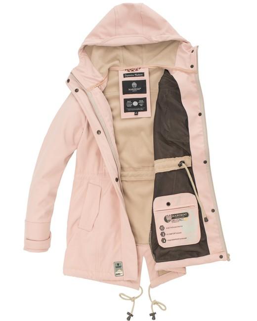 Marikoo ZIMTZICKE ženska softshell jakna zimska s kapuljačom, ružičasta