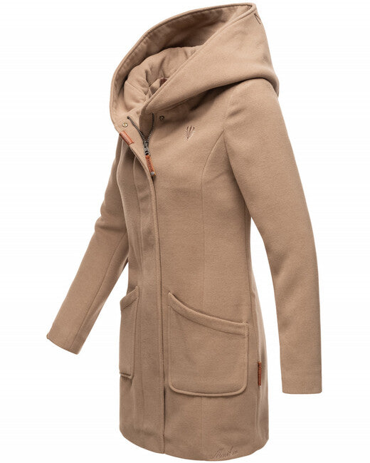 Marikoo MAIKOO ženski zimski kaput s kapuljačom, Taupe grey