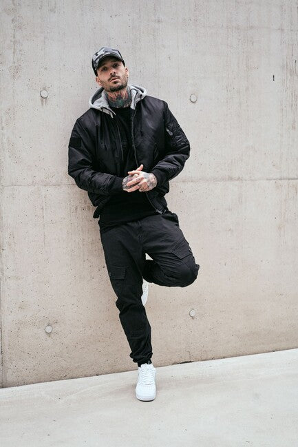 Brandit MA1 Hooded bomber jakna, crna