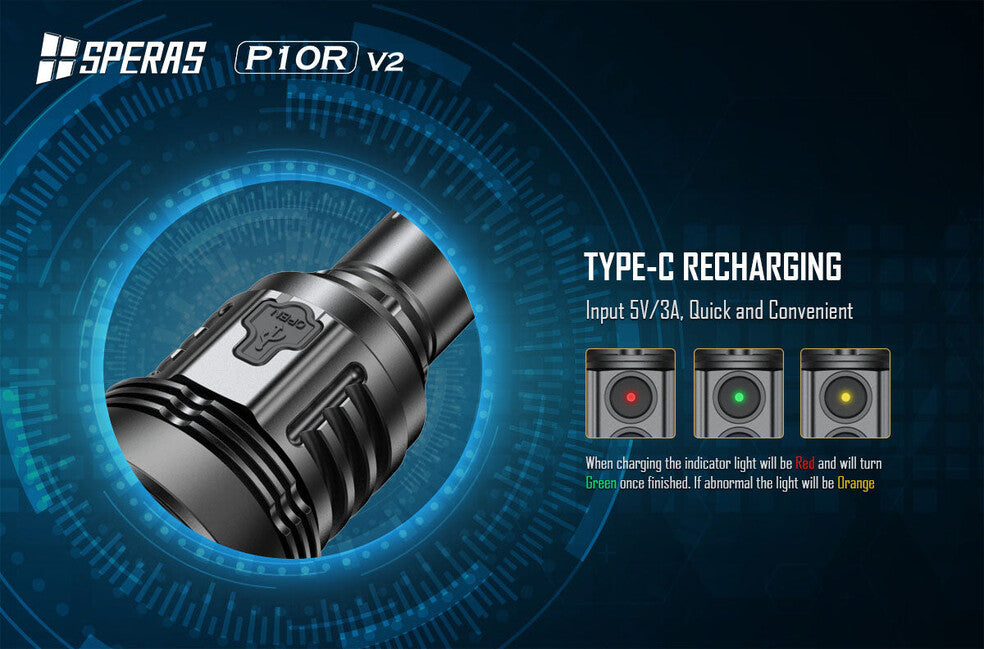 Speras P10R V2 punjiva LED svjetiljka 10000LM