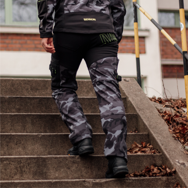 BENNON CAMOS softshell hlače, crne/sive