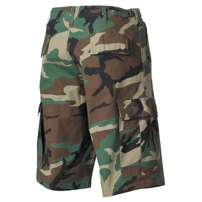 MFH BDU američke kratke hlače Ripstop, woodland-stonewashed