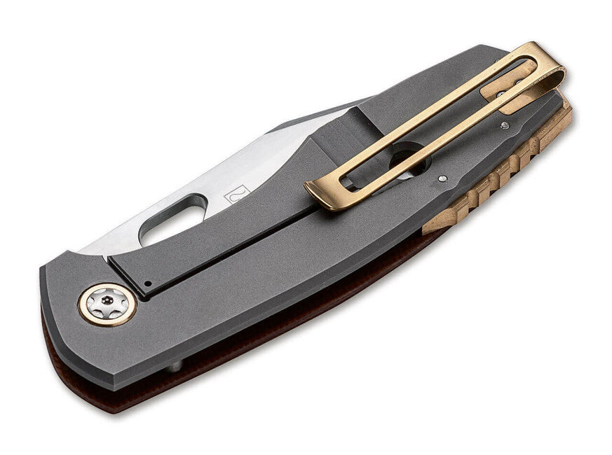 Böker Plus Micarta džepni sklopivi nož s futrolom, 8,5 cm, smeđi