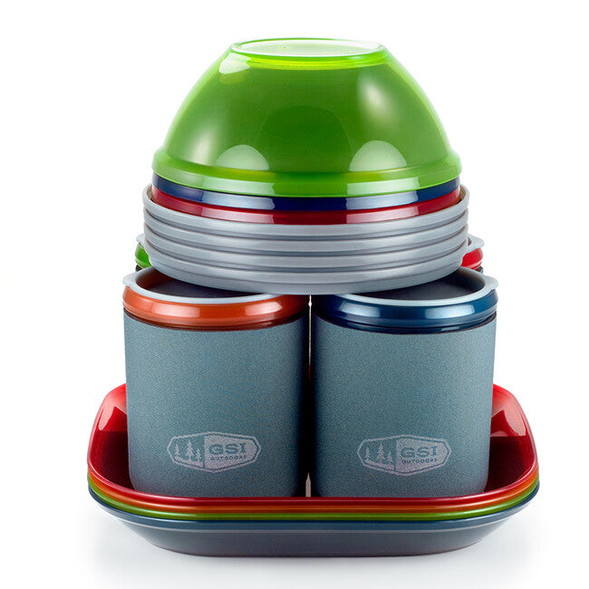 GSI Outdoors Infinity luksuzni set posuđa za 4 osobe Multicolor Person Deluxe Tableset