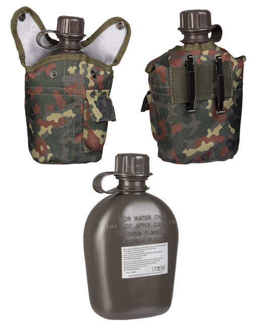 Mil-Tec US IMPORT čuturica s navlakom 1l, flecktarn