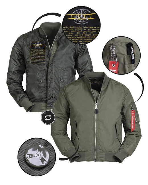 Mil-Tec US MA1 tanka jakna bomber, maslinasto zelena