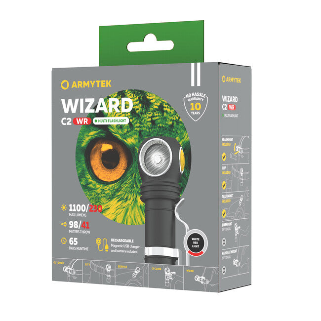 ArmyTek Wizard C2 WR naglavna svjetiljka LED s magnetskim držačem napajanje iz akumulatora 1100 lm 3 h 65 g, White & Red