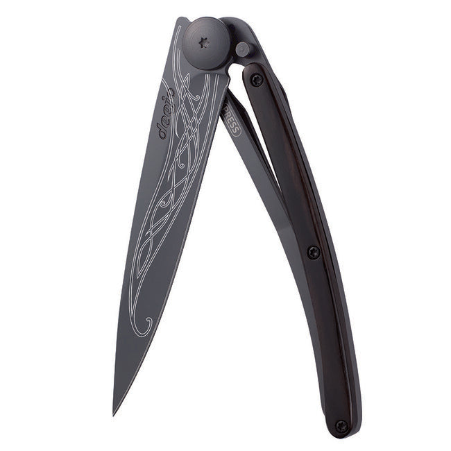 Deejo Black Tattoo sklopivi nož ebony wood Elven blade