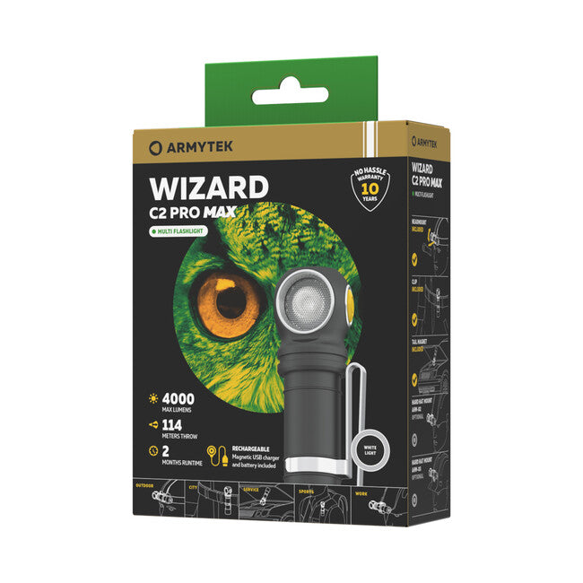 ArmyTek Wizard C2 Pro Max ručna svjetiljka LED s magnetskim držačem napajanje iz akumulatora 1440, White, 3720 lm