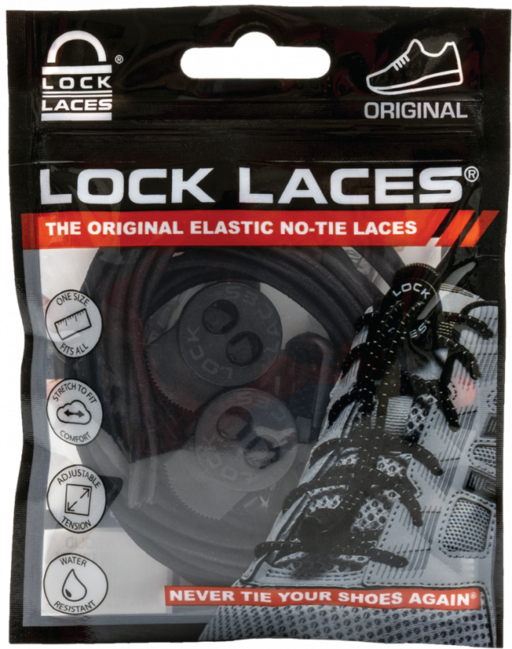 Lock Laces vezice za cipele, black solid