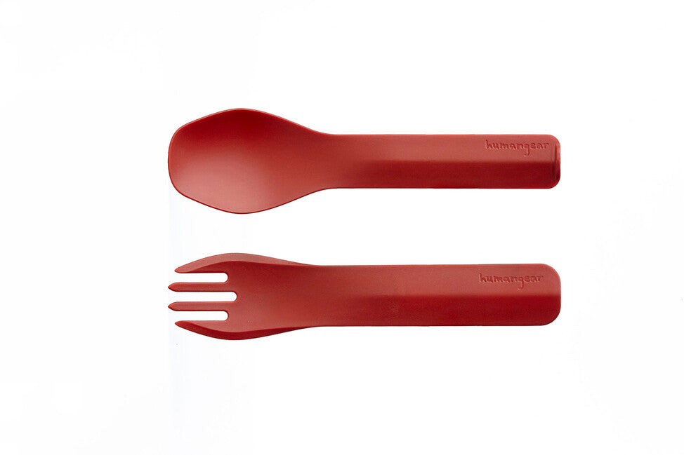 Humangear GoBites DUO pribor za jelo, crveni