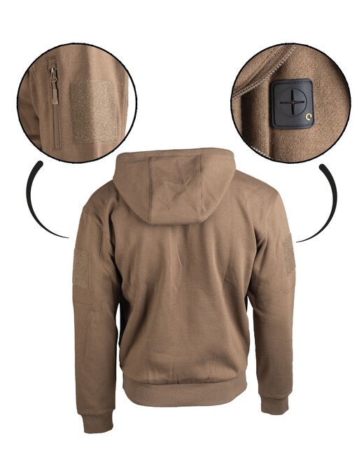 Mil-Tec TACTICAL pulover s kapuljačom i klokan džepom, dark coyote
