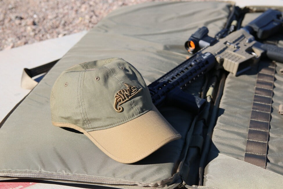 Helikon-Tex kapa sa šiltom PolyCotton Ripstop logom, Coyote / Olive Green