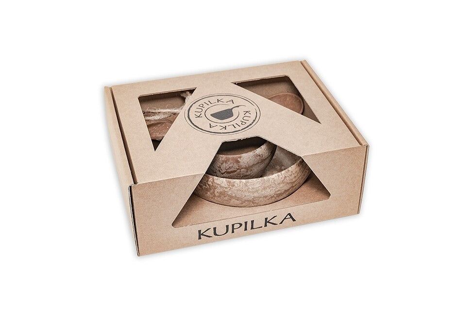 KUPILKA Junior set nerazbivnog posuđa, smeđi