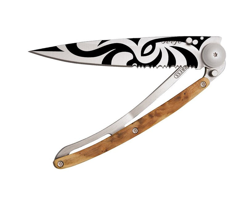 Deejo Serration sklopivi nož juniper Tribal