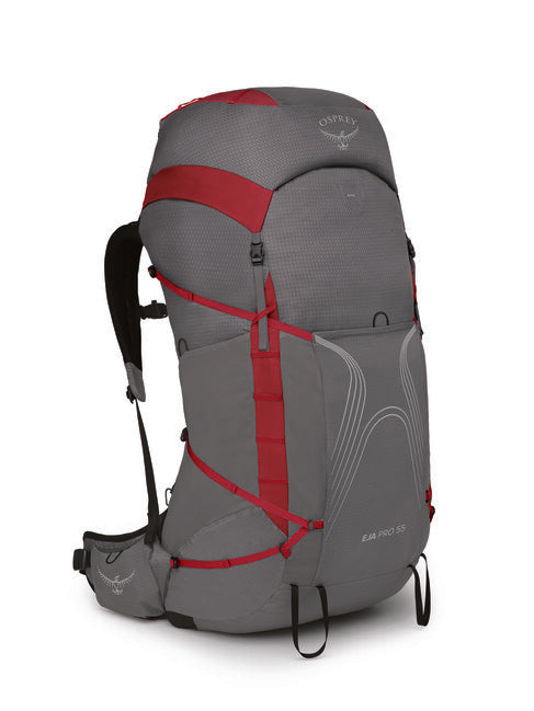 OSPREY EJA PRO 55 turistički ruksak, dale grey/poinsettia red