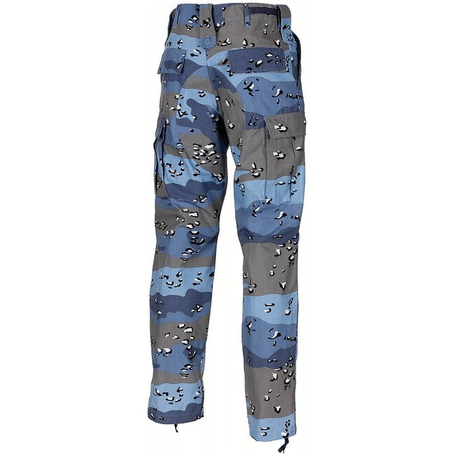 MFH US Combat BDU hlače Ripstop, chocolate chip plave camo