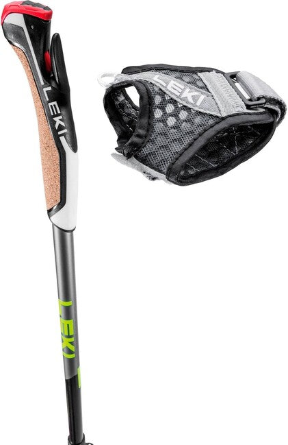 LEKI Traveller Alu Nordic Walking štapovi, crn-srebrnosiv-neonski žut, 90 - 130 cm