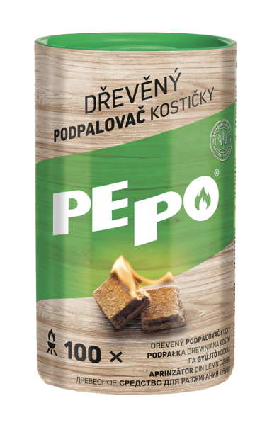 PE-PO drevený podpaľovač kocky 28 ks PEFC