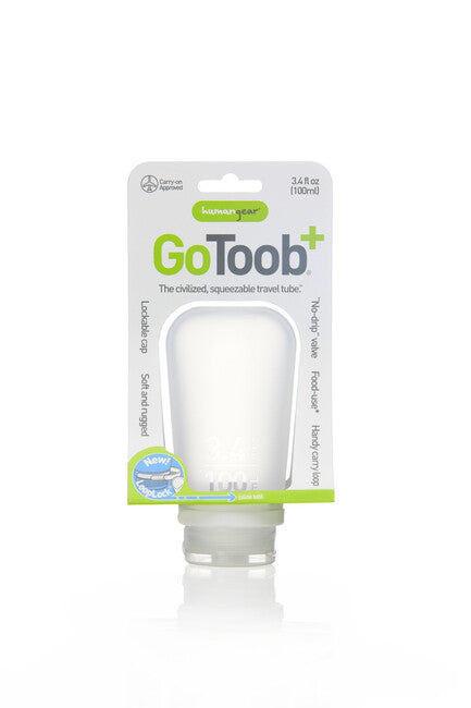 Humangear GoToob+ silikonska putna boca/posuda 100 ml, prozirna