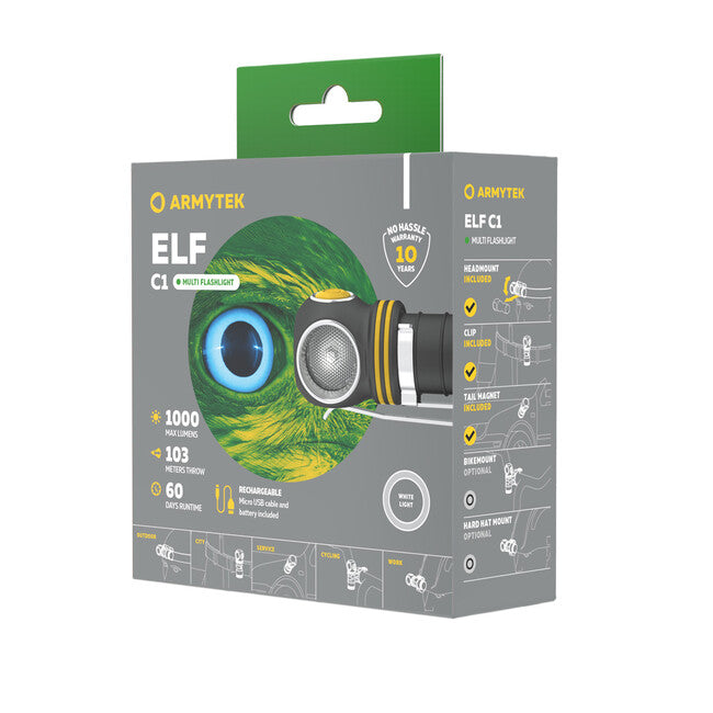 ArmyTek Elf C1 LED ručna svjetiljka hladna bijela napajanje iz akumulatora, 1000 lm, 1440 h, 56 g