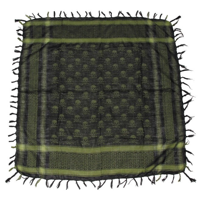 MFH Shemagh bandana, zeleno-crna, s lubanjom