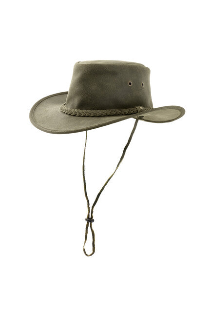 Origin Outdoors Pincher kožni šešir, maslinasti
