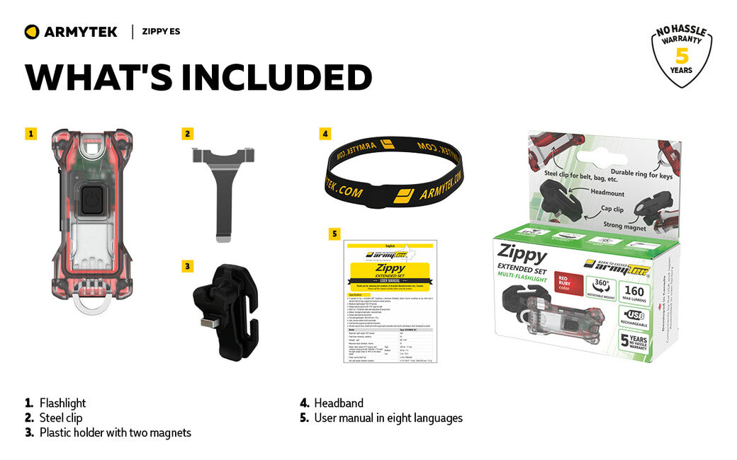 ArmyTek Zippy ES Led set svjetiljke i privjeska za ključeve, sivi