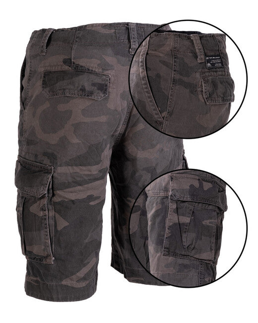 Mil-Tec VINTAGE kratke hlače pamučne prethodno oprane, dark camo