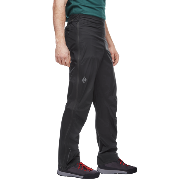 Black Diamond Stormline Stretch Full Zip Rain nepromočive muške hlače, crne