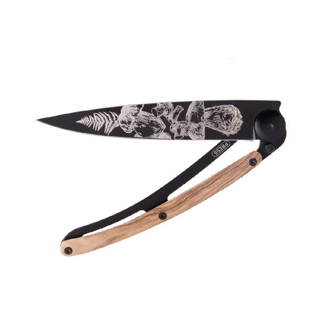 Deejo Tattoo sklopivi nož black olive wood, Mushroom