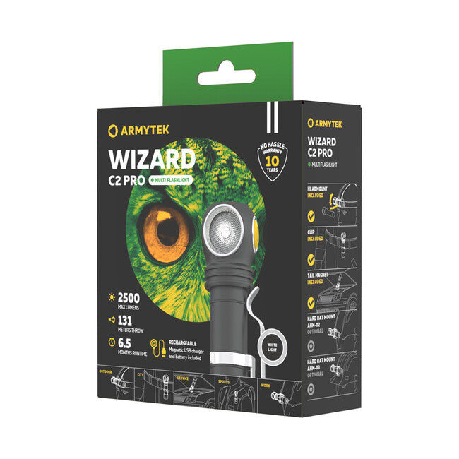 ArmyTek Wizard C2 Pro ručna svjetiljka LED s magnetskim držačem napajanje akumulatora, White, 2500 lm, 4800 h, 65