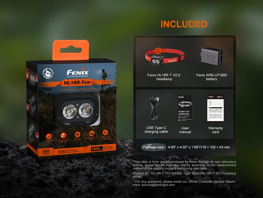 Fenix HL18R-T V2.0 punjiva naglavna svjetiljka, crna