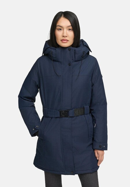 Navahoo FROSTKUSS 14 parka zimska ženska s odvojivom kapuljačom i remenom, navy