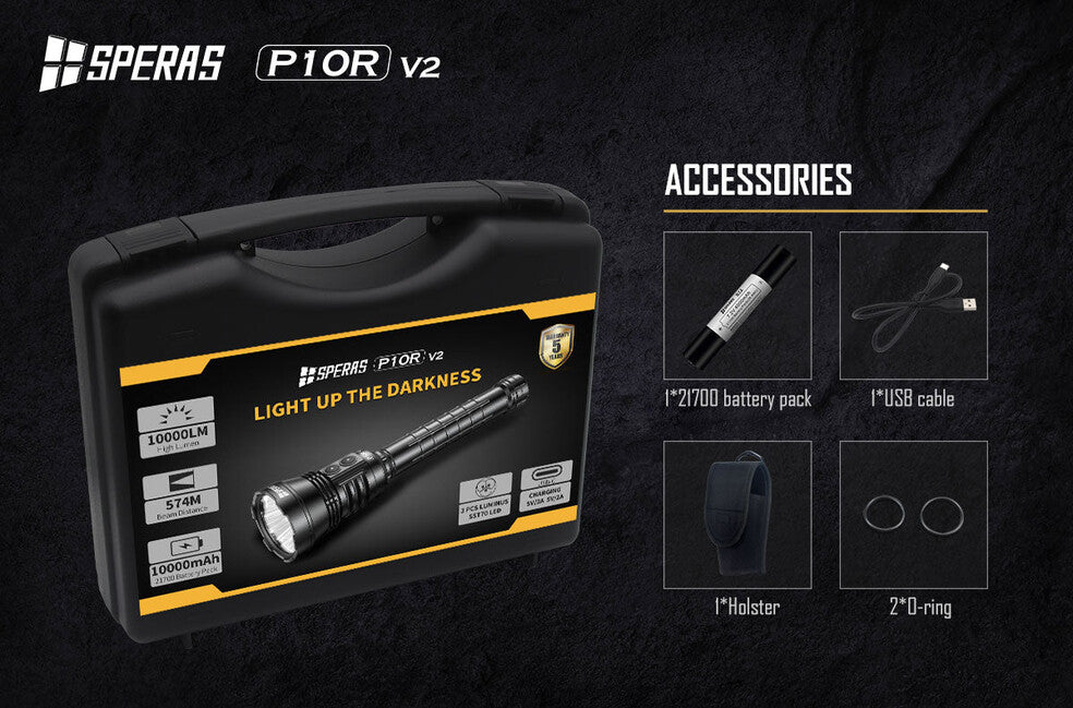Speras P10R V2 punjiva LED svjetiljka 10000LM