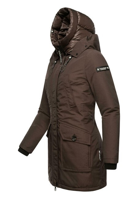 Navahoo Blizzardstorm zimska jakna ženska s kapuljačom, dark choco