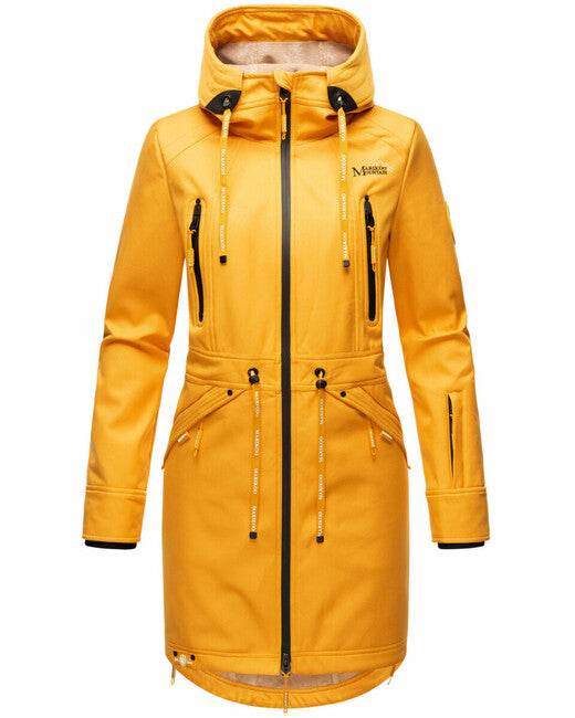 Marikoo Racquelle softshell jakna ženska s kapuljačom, amber yellow