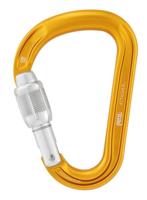 Petzl Attache HMS karabiner s kružnim presjekom i zaključavanjem, žuti
