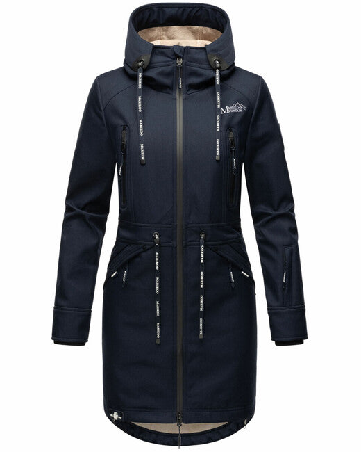 Marikoo Racquelle softshell jakna ženska s kapuljačom, navy