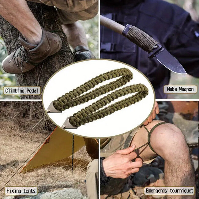 DRAGOWA Tactical Wander džepna lančana pila s paracord ručkom, zelena