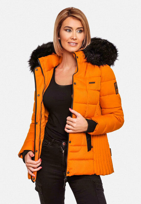 Marikoo Unique ženska zimska jakna s kapuljačom, Burnt orange