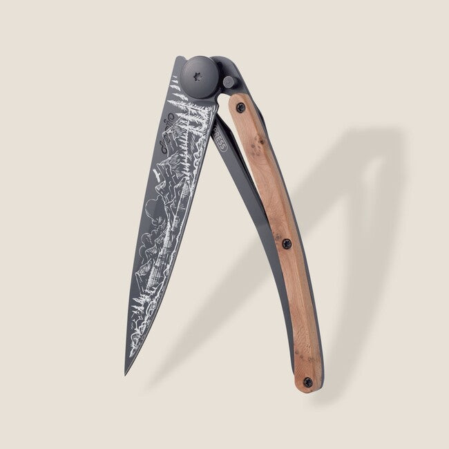 Deejo Tattoo sklopivi nož Black juniper wood Mountain